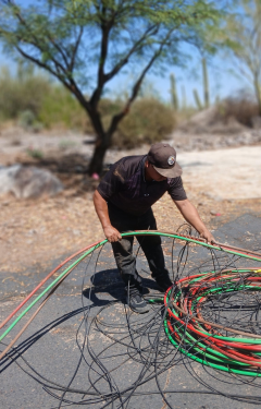 Irrigation system on a field
